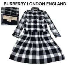 極美品 BURBERRY LONDON ノバチェック プリーツ 長袖ワンピース - メルカリ