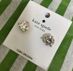 katespadeNEWYORK ケイトスペード 新品 ピアス クリア×ゴールド - メルカリ