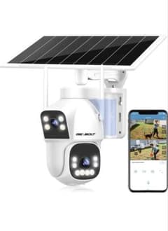 GENBOLT ソーラー式防犯カメラ デュアルレンズ 360°カバー - メルカリ