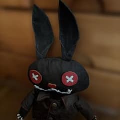 革製 黒兎のぬいぐるみ ハンドメイドのサムネイル