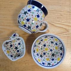 【used 】ポーランド食器　セラミカ マルチスター柄3点セット used 】ポーランド食器 セラミカ マルチスター柄3点セット - メルカリ