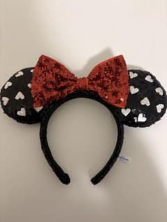 ディズニー　カチューシャ　ミニー　ハート　スパンコール　黒のサムネイル