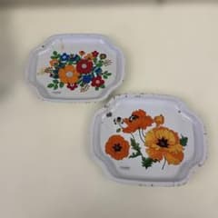 TIGER タイガー ポピー 花柄トレー 昭和レトロ ミニトレー 缶トレー