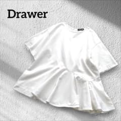 【美品】ドゥロワー アシンメトリーコットンTシャツ 近年 ペプラム ギャザー ドゥロワー アシンメトリーコットンTシャツ ペプラム ギャザー 洗える