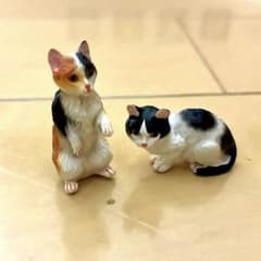 猫のフィギュア 2体セット インテリア置物のサムネイル