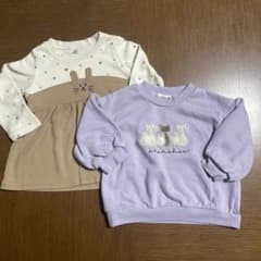 女の子 トップス 2点セット うさぎ 猫のサムネイル
