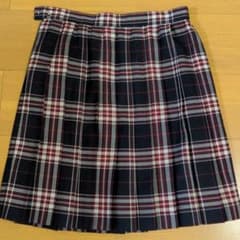 プリーツスカート　チェック　赤　紺　ギンガムチェック　丈47cmのサムネイル