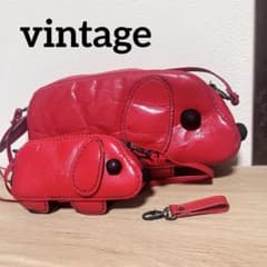 希少・大小セット】中澤鞄 ナカザワカバン 犬型 本革ポシェット 
