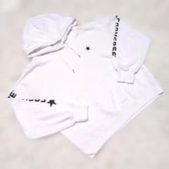 CONVERSE コンバース 刺繍 スリーブプリント プルオーバーパーカー S