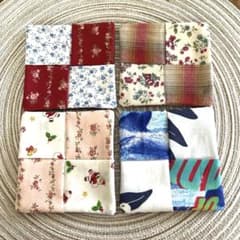ハンドメイド パッチワークコースター 4枚セットのサムネイル