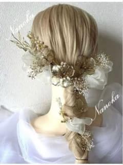 【金箔付】 アメリカンフラワー ドライフラワー 成人式 結婚式 水引 和玉のサムネイル