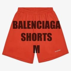 BALENCIAGA ワイド スウェット ハーフパンツ ショーツ レッド M - メルカリ