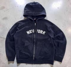 ほ*う様 NEW YORK ジップアップパーカー ネイビーのサムネイル