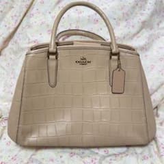 COACH ハンドバッグ クロコ型押し ベージュのサムネイル