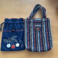 ハンドメイドトートバッグと巾着袋セットのサムネイル