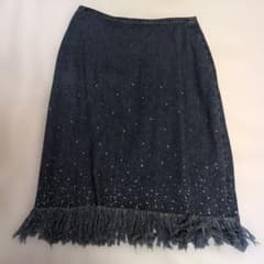 FENDI Jeans デニムスカート フリンジ ラインストーン - メルカリ