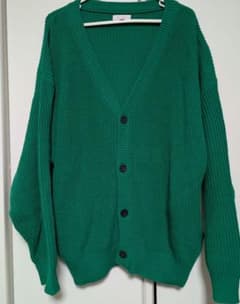 【古着】グリーン/ニット/カーディガン/ニットカーデ/LL