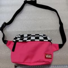 VANS ボディバッグ チェッカー柄 ピンク ウエストポーチ - メルカリ
