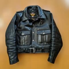 馬皮☆ ホースハイド】 本革 ポリスマンジャケット ハーレー 
