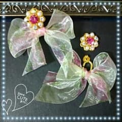 ♥姫ピンク×バックリボンビジューピアス♥　デュラス　リエンダ　Rady　ダチュラのサムネイル