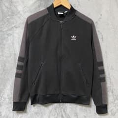 【L2700】adidas ノーカラートラックジャケット サイズL ブラックのサムネイル