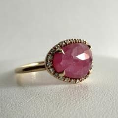 【Lilasリラ】k10シンプルリング 11号 Lilas リラ K10 ルビー ダイヤモンド 0.11ct リング 11号 - メルカリ