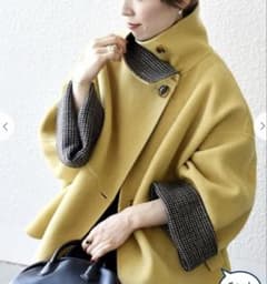 SHIPS any: リバー スタンドカラー ポンチョ ショート コート - メルカリ