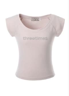 threetimes Bijou logo tee ピンク
