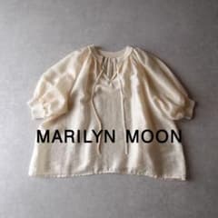 美品 マリリンムーン 2万円 リネン混パフスリーブブラウス リネン 麻 シアー 美品 マリリンムーン 2万円 リネン混パフスリーブブラウス リネン 麻