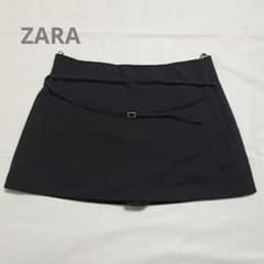 ZARA スコート ブラック Mサイズ ベルト付き A003のサムネイル