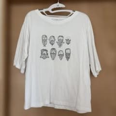 ホワイト Tシャツ 五分袖 綿100% フリーサイズのサムネイル