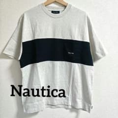 「祭価格」【Nautica】 Tシャツ グレー×ネイビーのサムネイル