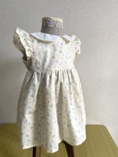 ハンドメイド【80サイズ】パステルアニマルのフリル袖ワンピースのサムネイル
