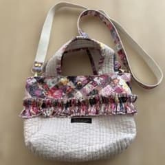 アーカイブギンガム　フラワーブーケ　ハンドメイドバッグのサムネイル