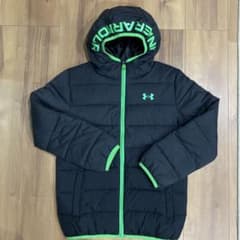 Under Armour フード付き中綿コート 黒/緑のサムネイル