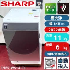 東京23区送料無料 超美品シャープドラム洗濯乾燥機型2022年製 洗浄/除
