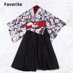 フェイバリット 着物 ワンピース ロング 花柄 レトロ 大正ロマン 