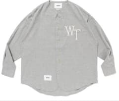 WTAPS 23SS L/S ベースボールシャツ ロゴ グレーL（3） - メルカリ