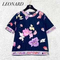 ラッキー碧様専用✨LEONARD カットソー　花柄　ネイビー　Lサイズのサムネイル