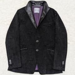 BUFFALO BOBS Paisley Pattern Jacket with Leather Accents Stand color