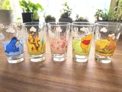 プーさん　ガラスコップ　5個セット　タンブラーのサムネイル
