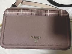 &chouetteお財布機能付きスクエアショルダーバッグ（グレンチェック 