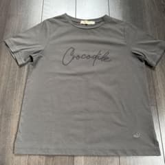 CROCODILE 半袖 Tシャツ グレー Mサイズ ロゴ刺繍のサムネイル
