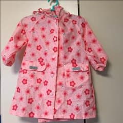 新品！ミキハウス ピンク うさぎ お花 レインコート 80〜90㎝のサムネイル