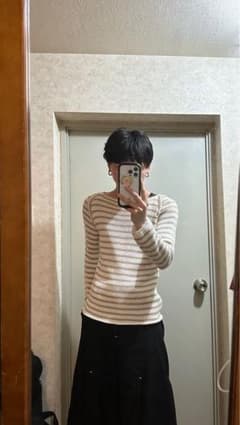 giorgio armani made in Italy メッシュボーダーニット - メルカリ