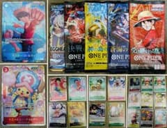 【ワンピース】未開封パック 5パック ＆ ルフィ チョッパー セット【19枚】 ワンピース】未開封パック 5パック ＆ ルフィ チョッパー セット【19枚