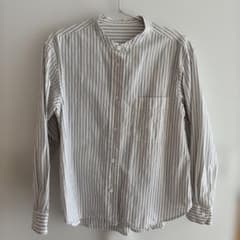 北欧、暮らしの道具店／やわらかコットンのバンドカラーシャツ