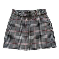 BERSHKA チェック柄 フロントジップ ミニスカート(M)のサムネイル