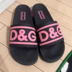DOLCE&GABBANA メンズ　サンダル　ブラック×ピンク　27cm DOLCE&GABBANA メンズ サンダル ブラック×ピンク 27cm | Mercari