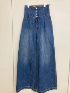 moussy 2025年モデル コルセットデザイン バギー デニム 春 ブルー